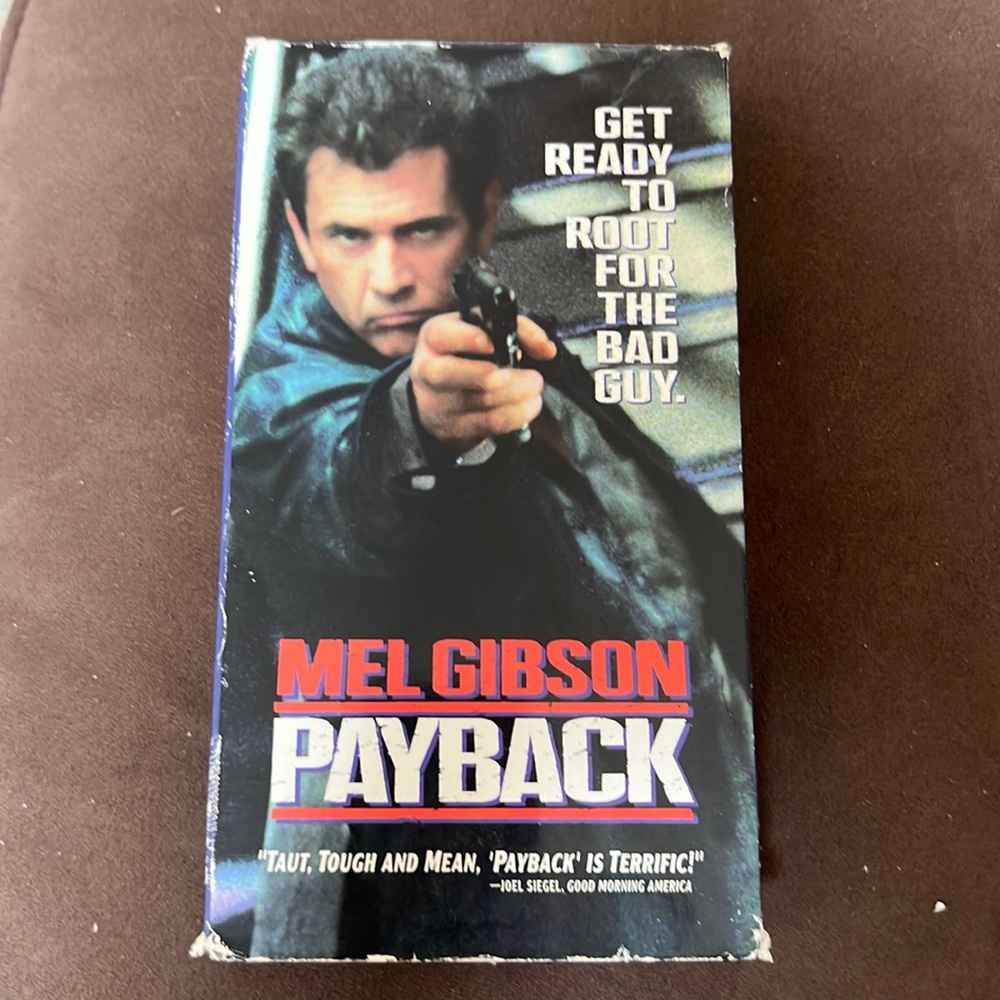 Payback VHS cassette tape movie 1999 with Mel Gibson